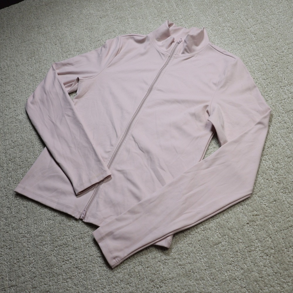 Wild Fable ButterBliss Full Zip Mock Neck Jacket Blush Pink Medium